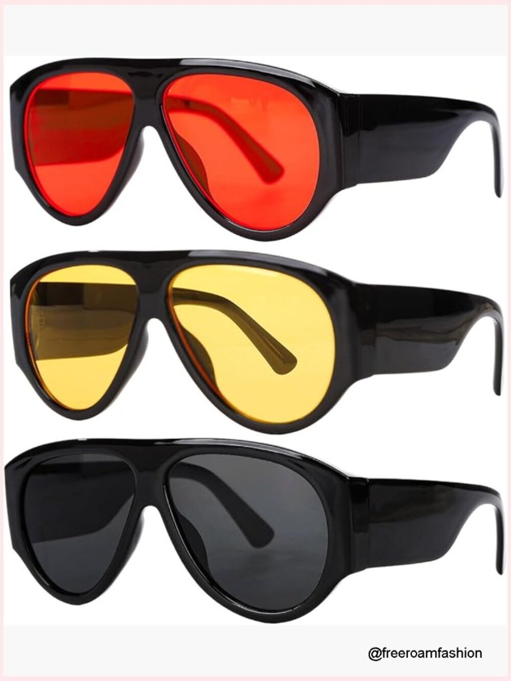 Chunky UV400 Protection Oval Sunglasses Unisex Trendy Rectangle Shades